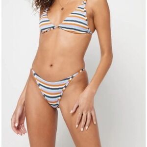 NWT L*Space printed stripe jay bikini bottom Size Small